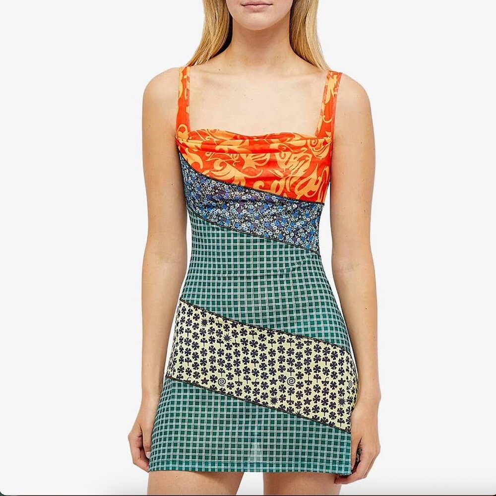 Miaou x Paloma Elsesser Ginger Dress | Blue | Worn-Once | Large | Vacation Mini